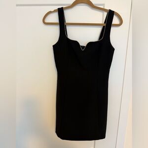 Elodie Black Mini Dress with Silver Accents